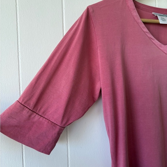 WinterSilks Pink Silk Blend V-Neck Top | Size Small - Picture 4 of 6